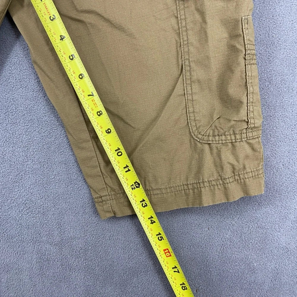 Iron‎ Co Mens Cargo Shorts Khaki Tan Ripstop Cotton Multi Pocket Size 32